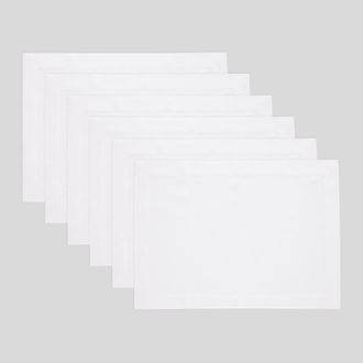 Solino Home Linen Placemats Set of 4, 14 x 19 Inch for Dining Table, Holiday and Everyday Table Decor - Fete in White at Nordstrom, Size Medium