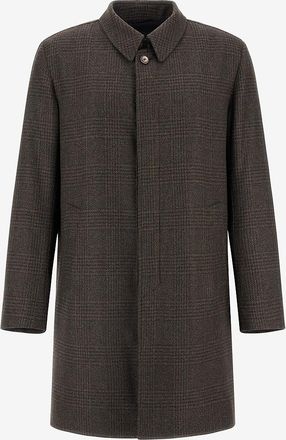 Herno Flanellmantel mit Glencheck-Karos