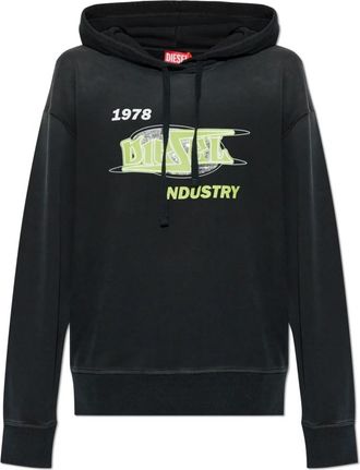 Diesel Sweatshirt F-Buxt-Hood-P2 - Dames - Hoodies - Zwart - XS - Katoen - Hoodies & sweatvesten