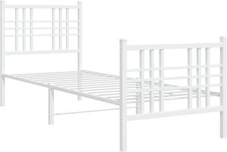 vidaXL Metal Bed Frame without Mattress with Footboard White 80x200cm Vidaxl