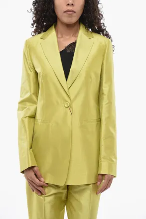Max Mara STUDIO Blazer VERANDA In Seta con Bottone Rivestito Max Mara