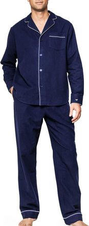 Petite Plume Classic Flannel Pajama Set in Navy at Nordstrom, Size X-Large