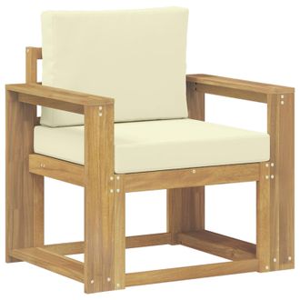 vidaXL 2 Pieza Conjunto De Sof&aacute;s De Exterior Poli&eacute;ster Blanco Y Crema Vidaxl