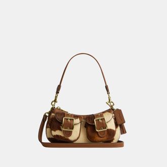 Coach Womens Ashton Shoulder Bag In Haircalf With Cow Print - Brown Leather - One Size