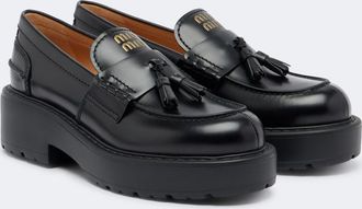 Miu Miu Leather platform loafers