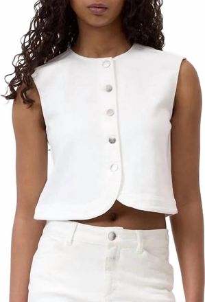 Closed Denim Crew Neck Vest In White