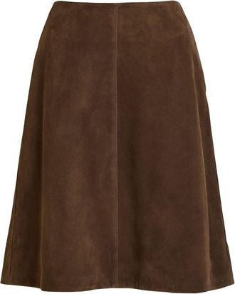 Toteme Suede Knee-length Skirt - Dark Brown - 34 (UK6 / XS)