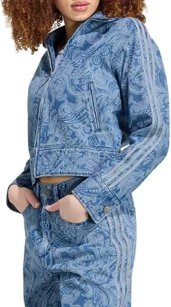 adidas Originals Paisley Track Jacket in Medium Vintage/light Denim at Nordstrom, Size Xx-Small
