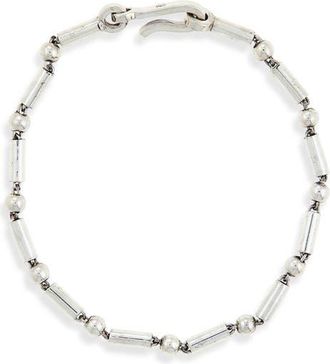 Caputo & Co. Mens Bar & Bead Bracelet in Sterling Silver at Nordstrom