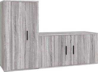 vidaXL Vidaxl - Set De Muebles Para Tv 2 Pzas Madera Contrachapada Gris Sonoma