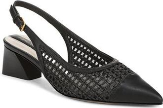 Franco Sarto Racer Slingback Pointed Toe Pump in Black/Black at Nordstrom, Size 6.5