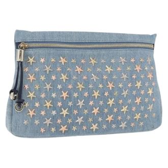 Jimmy Choo London Clutch in tela Pre-owned - - Pre-owned - Donna - Blu - ONE SIZE