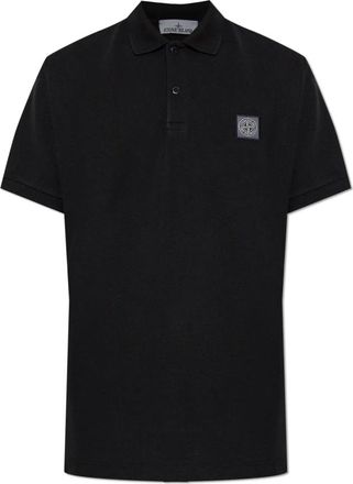 Stone Island Logo Poloshirt - Heren - Polos - Zwart - M - Katoen - Tops