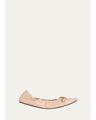 Gucci Prima Leather Ballerina Flats