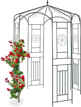 Relaxdays Relaxdays Cenador De Jard&iacute;n, Soporte Para Trepadoras, Metal, 250x160x160 Cm, Verde