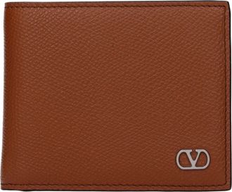 Valentino Garavani Herrens Geldb&ouml;rse aus braunem Leder/Sattel