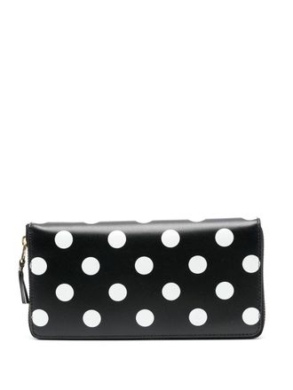 Comme Des Garçons polka-dot continental wallet - unisex - Calf Leather - One Size - Black