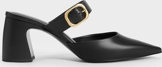 Charles & Keith Pointed-Toe Mary Jane Heeled Mules