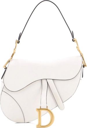 Dior Saddle Handbag Leather Medium shoulder bag - Bianco