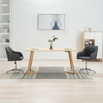 vidaXL Sillas De Comedor Giratorias 2 Unidades Tela Gris Oscuro Vidaxl
