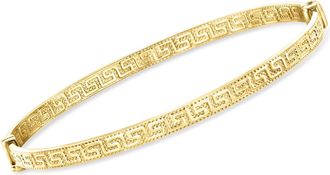 Canaria Canaria Italian 10kt Yellow Gold Greek Key Bangle Bracelet