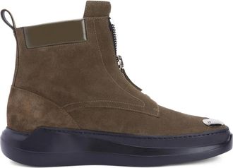 Giuseppe Zanotti Denoel enkellaarzen met rits - Groen