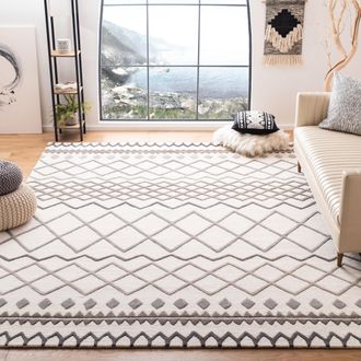Safavieh Glamour Hand Made Area Rug, Ivory / Grey Bohemian Style Non-Shedding