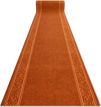 RugsX Alfombra De Pasillo Con Refuerzo De Goma St.tropez Marco Antideslizante Color Cobre 100cm Orange 100x480 Cm