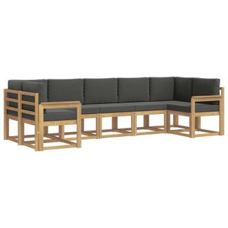 vidaXL Conjunto De Sof&aacute;s De Exterior 7 Pcs Blanco Y Antracita Vidaxl