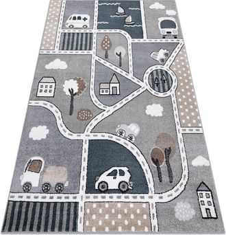 RugsX Rugsx - Alfombra Fun Strade Para Ni&ntilde;os, Calle, Pueblo Gris Grey 160x220 Cm