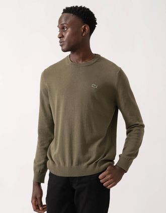 Lacoste Mens Lacoste Unisex Organic Cotton Sweater - Olive E9F - Tan - Size: 38