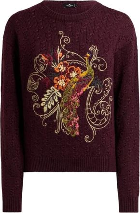 Etro Jersey - Dames - Ronde hals truien - Paars - L - Truien & Vesten
