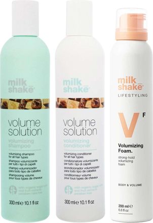 milk_shake Womens Trio: Volume Solution Shampoo 300ml, Conditioner Lifestyling Volumizing Foam 200ml - One Size