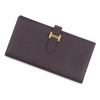 Herm&egrave;s Kara Raisin Epsom Leather Long Wallet (Bi-Fold) (Pre-Owned)