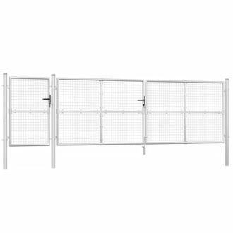 vidaXL Vidaxl - Puerta De Malla De Jard&iacute;n Acero Galvanizado Plateado 500x175cm
