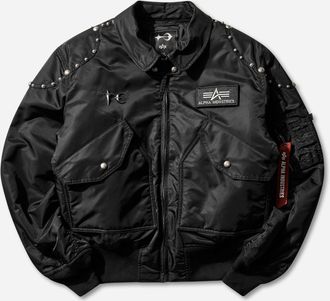 Alpha Industries Thug Club CWU 45/P Rivet Flight Jacket Black
