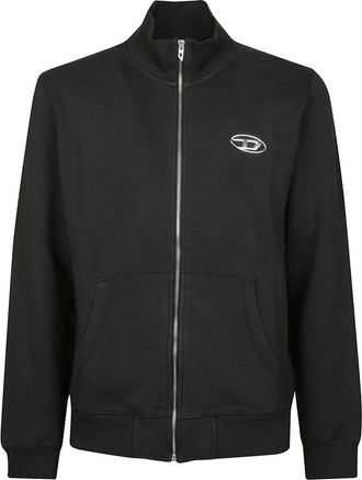 Diesel S-Ginn Zip Iod Full Zip Sweatshirt - Heren - Vesten met rits - Zwart - XL - Katoen - Hoodies & sweatvesten