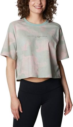 Columbia Park Boxy T-Shirt In Aqua Tone Spotted Camo