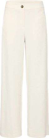 Ichi Eenvoudige Straight-Leg Berkenbroek - Dames - Straight fit broeken - Beige - L - Broeken