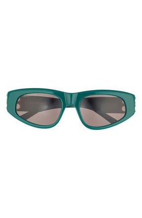 Balenciaga 53mm Cat Eye Sunglasses in Green Gold Grey at Nordstrom Rack