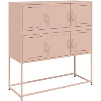 vidaXL Credenza Rosa 100,5x39x107 cm in Acciaio - Vidaxl