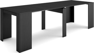 Skraut Home Mesa Consola Extensible, Mesa Comedor Plegable, 260, Para 12 Comensales, Comedor Y Cocina, Estilo Moderno, Negro - Skraut Home