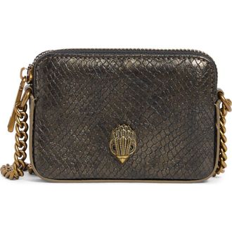 Kurt Geiger Micro Kensington Faux Leather Camera Bag in Bronze Com at Nordstrom Rack