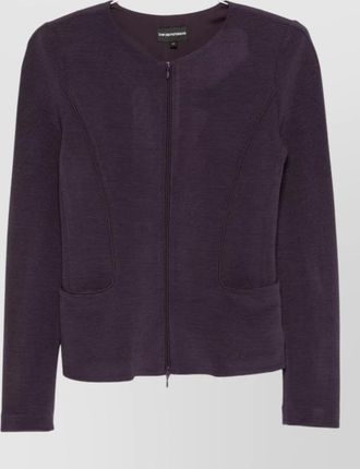 Emporio Armani ribbed slim-fit zip jacket