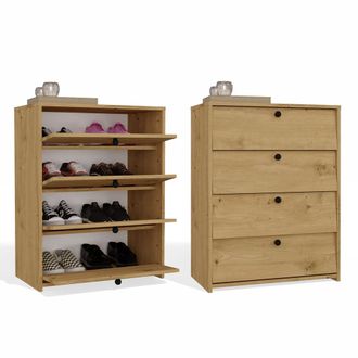 Topeshop Loka - Zapatero - 66x85x36 Cm - Roble Artisan