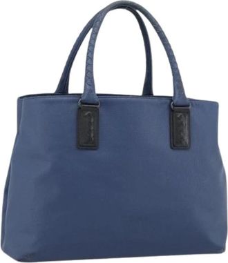 Bottega Veneta Pre-owned Vintage Tote Bag - Dames - Vintage Shopper - Blauw - ONE Size - Leer - Vintage