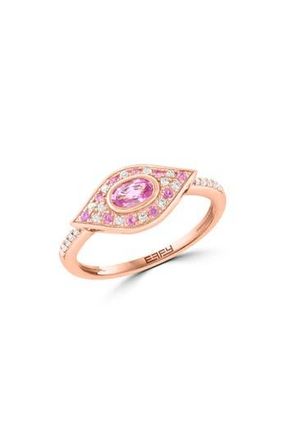Effy 14K Rose Gold Diamond & Pink Sapphire Ring in Piink at Nordstrom Rack, Size 7