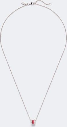 Bucherer Collana Baguette Love in oro bianco 18kt con rubini e diamanti