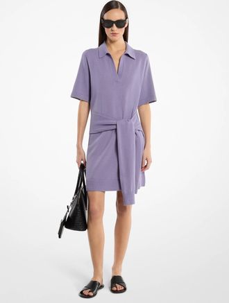 Michael Kors Cashmere Tie-Front Polo Dress