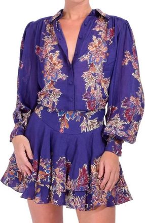 Hemant & Nandita Leela Boho Mini Skirt In Midnight Blue